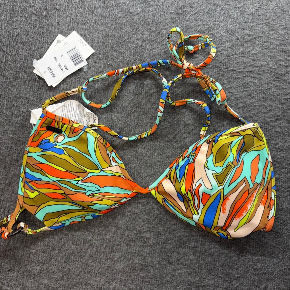 Volcom Womens Multicolor Abstract Geometric Triangle Bikini Top 01411607 ARM M